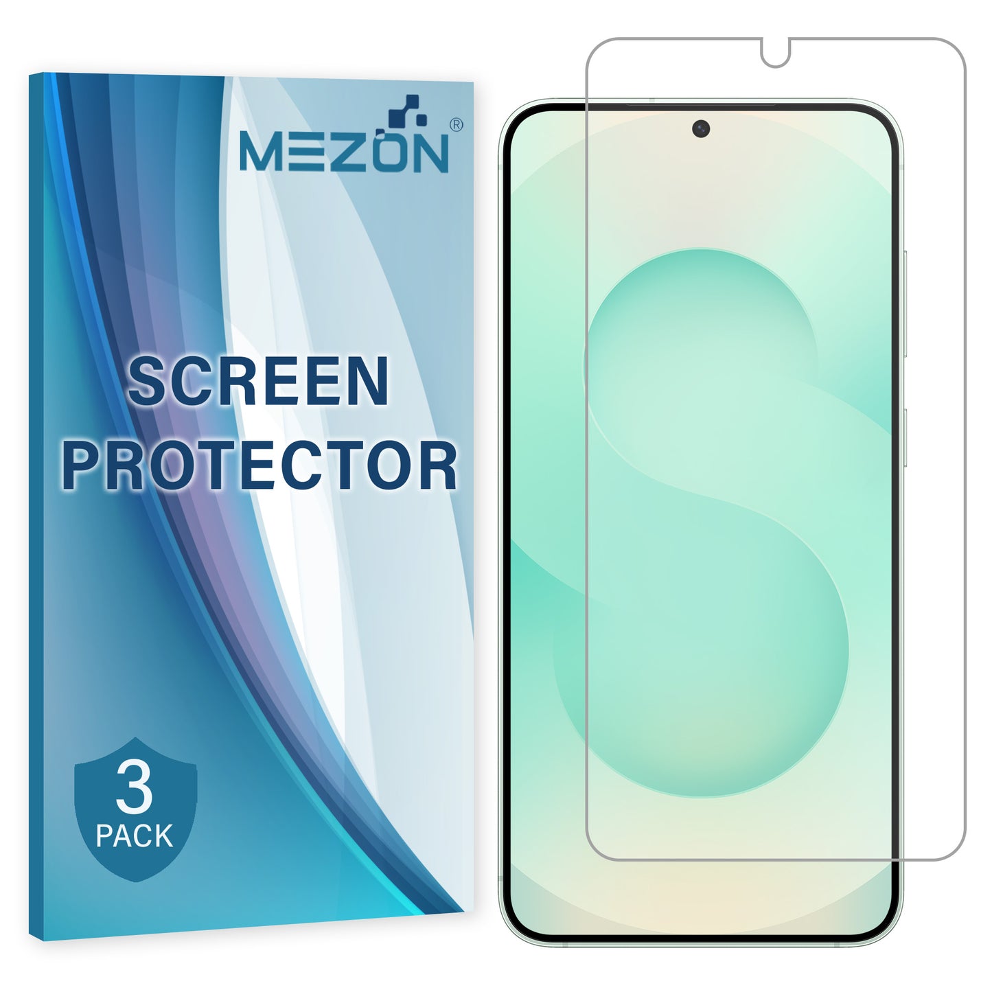 [3 Pack] MEZON Samsung Galaxy S25+ (6.7") Clear Screen Protector Case Friendly Film (Galaxy S25+, Clear)