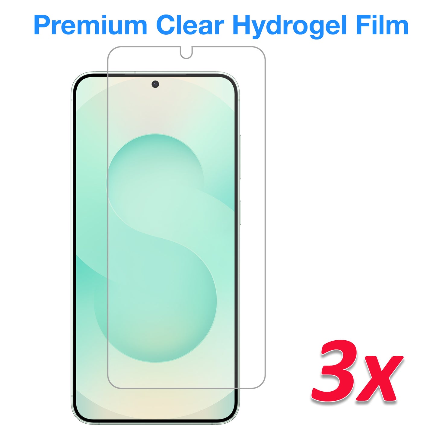 [3 Pack] MEZON Samsung Galaxy S25+ (6.7") Premium Hydrogel Clear Full Coverage Screen Protector Film – Fingerprint Unlock