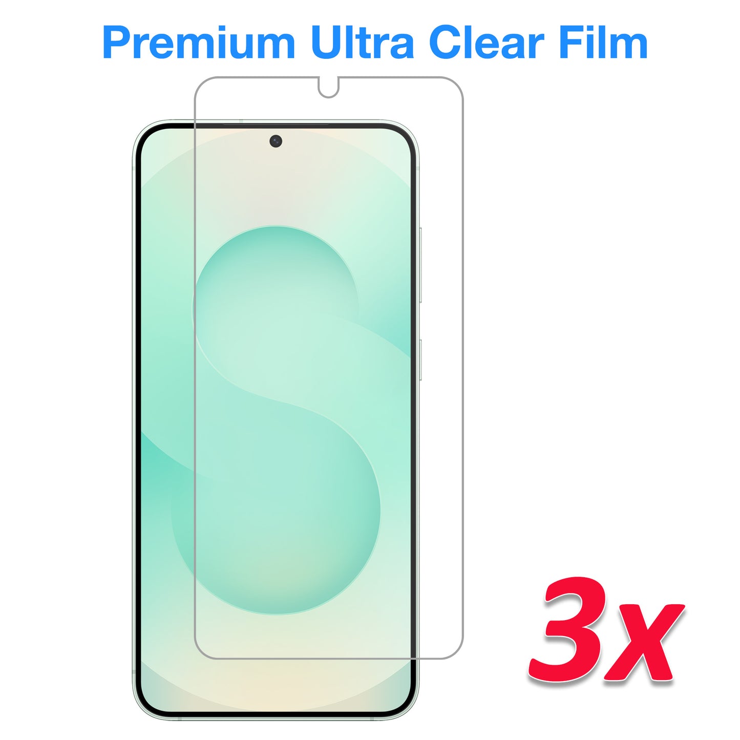 [3 Pack] MEZON Samsung Galaxy S25+ (6.7") Clear Screen Protector Case Friendly Film (Galaxy S25+, Clear)