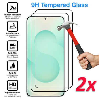 [2 Pack] MEZON Full Coverage Samsung Galaxy S25+ (6.7") Crystal Clear Fingerprint Unlock Premium 9H HD Tempered Glass