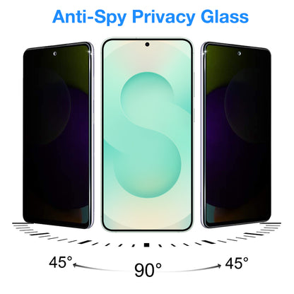 [2 Pack] MEZON Privacy Anti-Spy Full Coverage Samsung Galaxy S25+ (6.7") Tempered Glass Fingerprint Unlock Premium 9H HD Screen Protectors