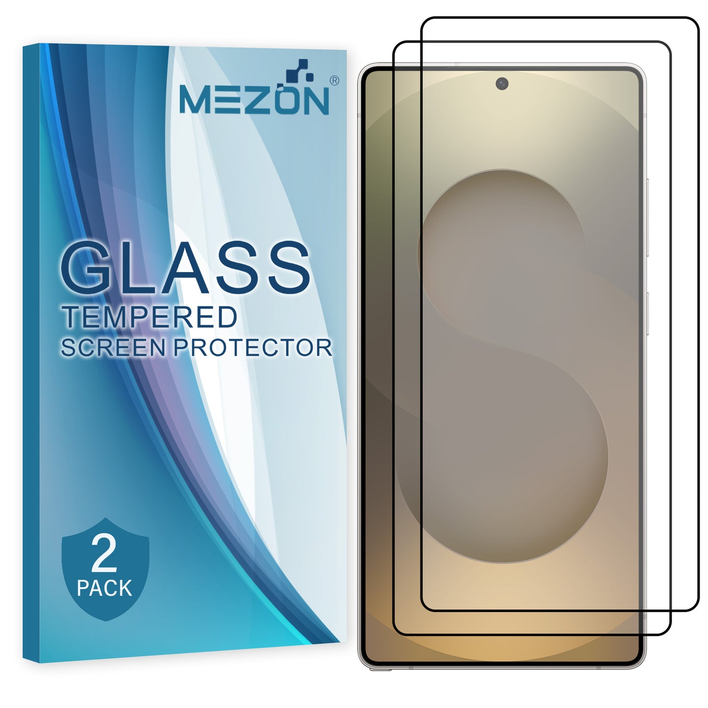 [2 Pack] MEZON Full Coverage Samsung Galaxy S25 Ultra (6.9") Crystal Clear Fingerprint Unlock Premium 9H HD Tempered Glass