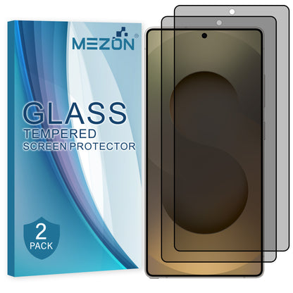 [2 Pack] MEZON Privacy Anti-Spy Full Coverage Samsung Galaxy S25 Ultra (6.9") Tempered Glass Fingerprint Unlock Premium 9H HD Screen Protectors