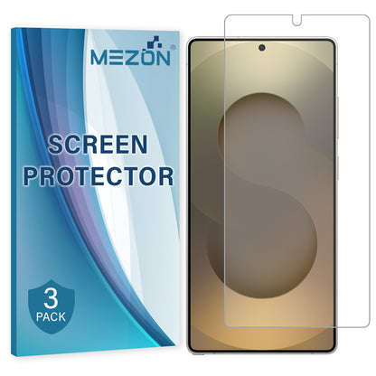 [3 Pack] MEZON Samsung Galaxy S25 Ultra (6.9") Clear Screen Protector Case Friendly Film (Galaxy S25 Ultra, Clear)