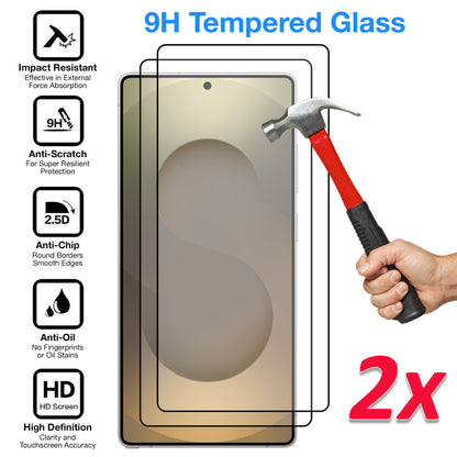 [2 Pack] MEZON Full Coverage Samsung Galaxy S25 Ultra (6.9") Crystal Clear Fingerprint Unlock Premium 9H HD Tempered Glass