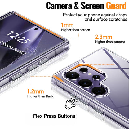 MEZON Samsung Galaxy S25 Ultra (6.9") Premium Slim Crystal Clear TPU Gel Back Case – Wireless Charging Compatible