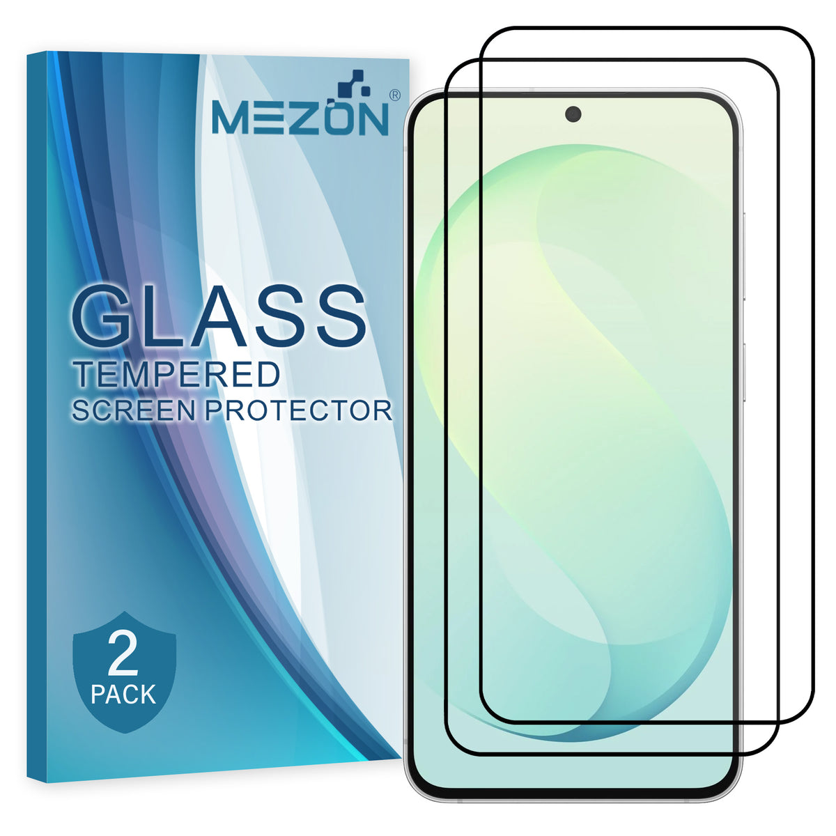 [2 Pack] MEZON Full Coverage Samsung Galaxy S26 FE (6.7") Crystal Clear Premium 9H HD Tempered Glass