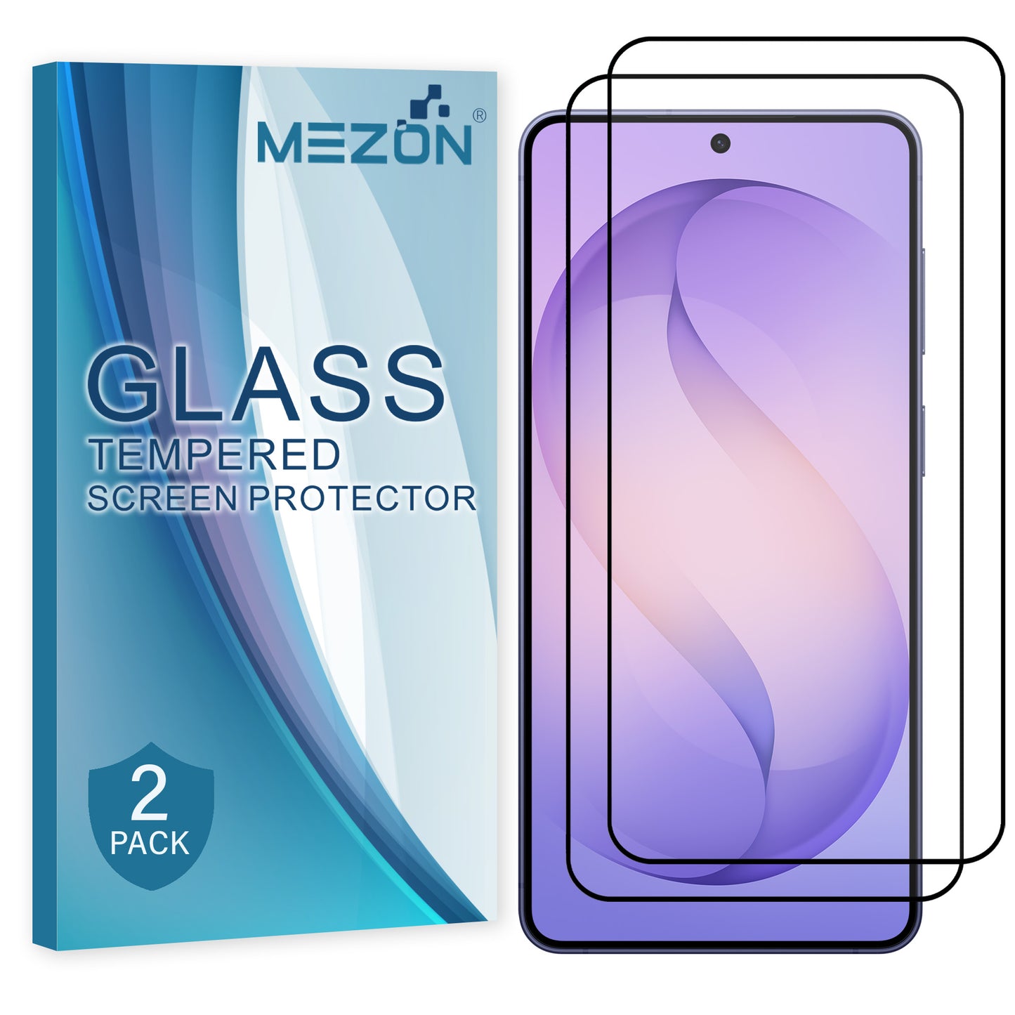 [2 Pack] MEZON Full Coverage Samsung Galaxy S26+ (6.7") Crystal Clear Fingerprint Unlock Premium 9H HD Tempered Glass