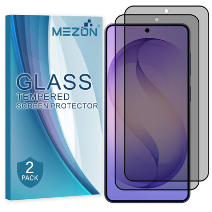 [2 Pack] MEZON Privacy Anti-Spy Full Coverage Samsung Galaxy S26+ (6.7") Tempered Glass Fingerprint Unlock Premium 9H HD Screen Protectors