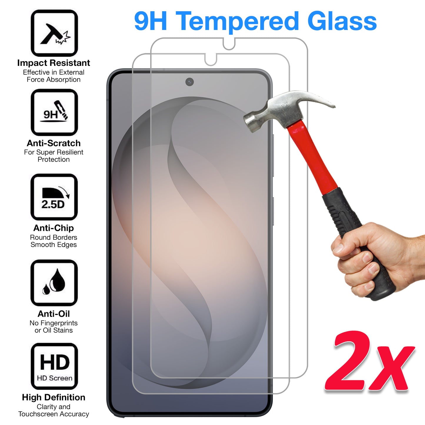[2 Pack] MEZON Samsung Galaxy S26 Ultra (6.9") Tempered Glass Crystal Clear Premium 9H HD Fingerprint Unlock Screen Protectors