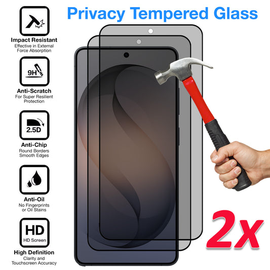 [2 Pack] MEZON Privacy Anti-Spy Full Coverage Samsung Galaxy S26 Ultra (6.9") Tempered Glass Fingerprint Unlock Premium 9H HD Screen Protectors