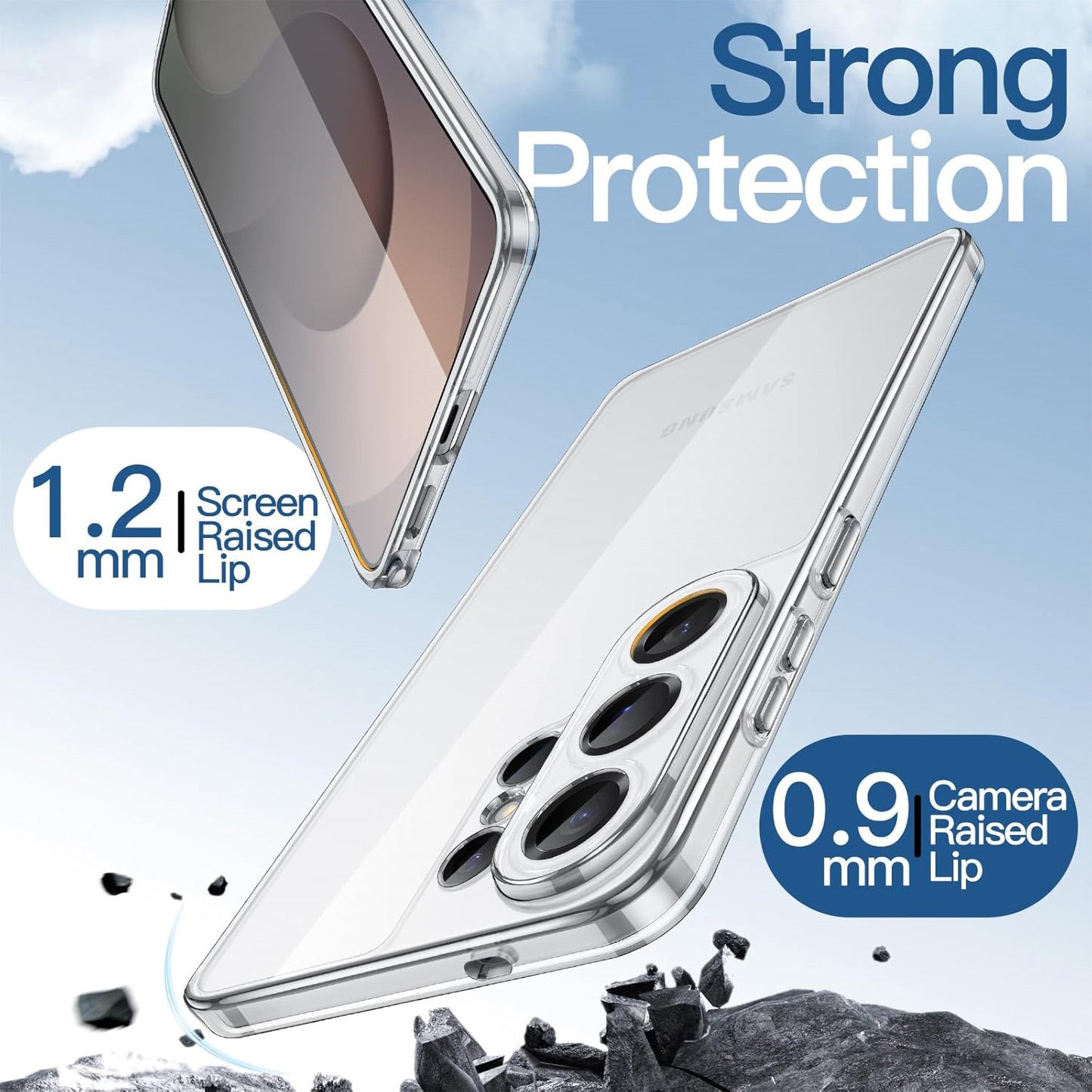 MEZON Samsung Galaxy S26 Ultra (6.9") Premium Slim Crystal Clear TPU Gel Back Case – Wireless Charging Compatible
