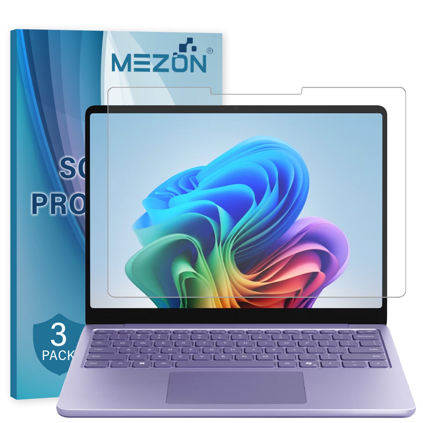 [3 Pack] MEZON Microsoft Surface Laptop 13" (2025) Anti-Glare Matte Film Screen Protector – Case and Surface Pen Friendly