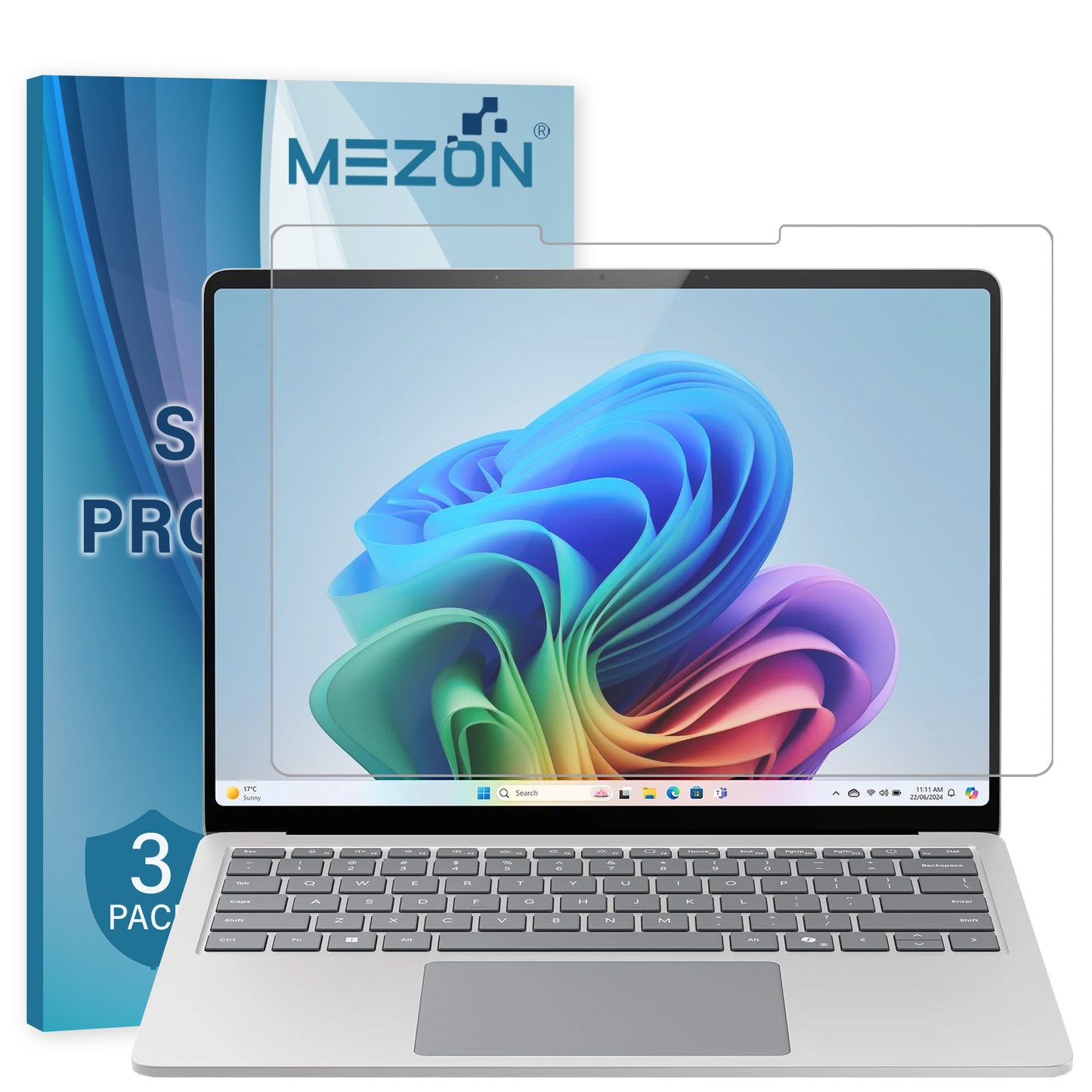 [3 Pack] MEZON Microsoft Surface Laptop 7 (13.8") Anti-Glare Matte Film Screen Protector – Case and Surface Pen Friendly