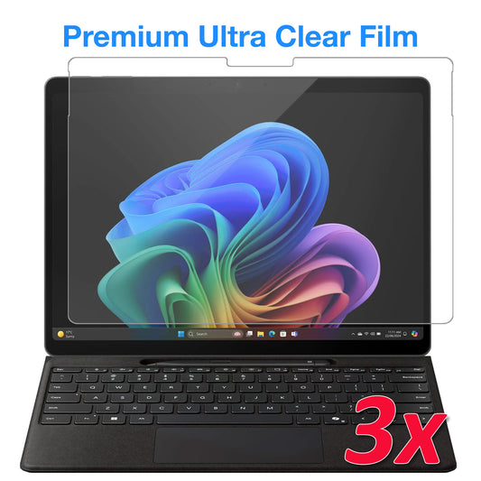 [3 Pack] MEZON Microsoft Surface Pro 11 (13") Ultra Clear Film Screen Protector – Case and Surface Pen Friendly