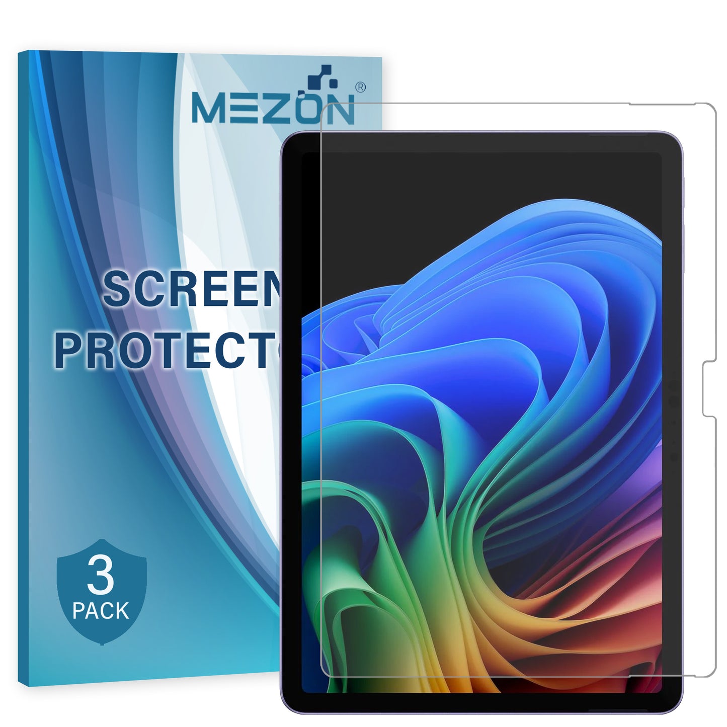 [3 Pack] MEZON Microsoft Surface Pro 12" (2025) Ultra Clear Film Screen Protector – Case and Surface Pen Friendly