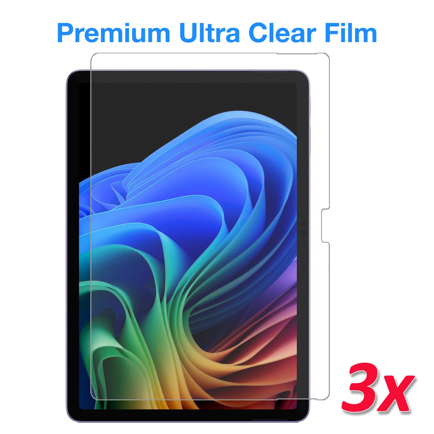 [3 Pack] MEZON Microsoft Surface Pro 12" (2025) Ultra Clear Film Screen Protector – Case and Surface Pen Friendly