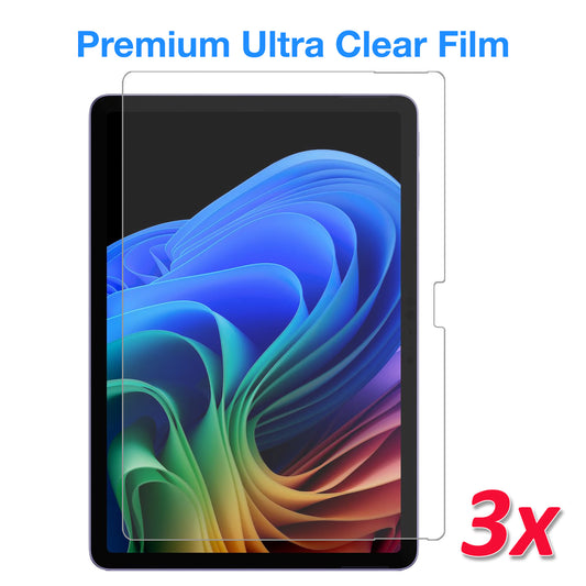 [3 Pack] MEZON Microsoft Surface Pro 12" (2025) Ultra Clear Film Screen Protector – Case and Surface Pen Friendly