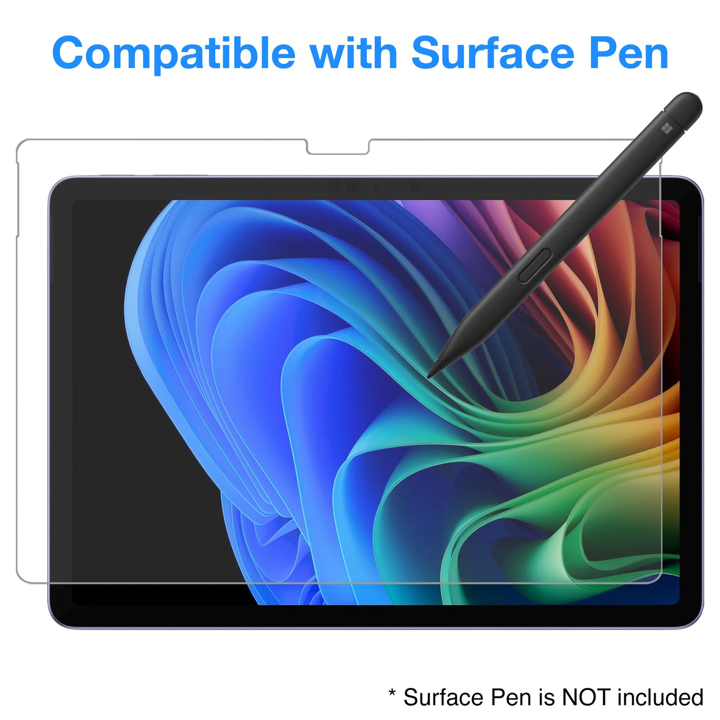 [3 Pack] MEZON Microsoft Surface Pro 12" (2025) Ultra Clear Film Screen Protector – Case and Surface Pen Friendly