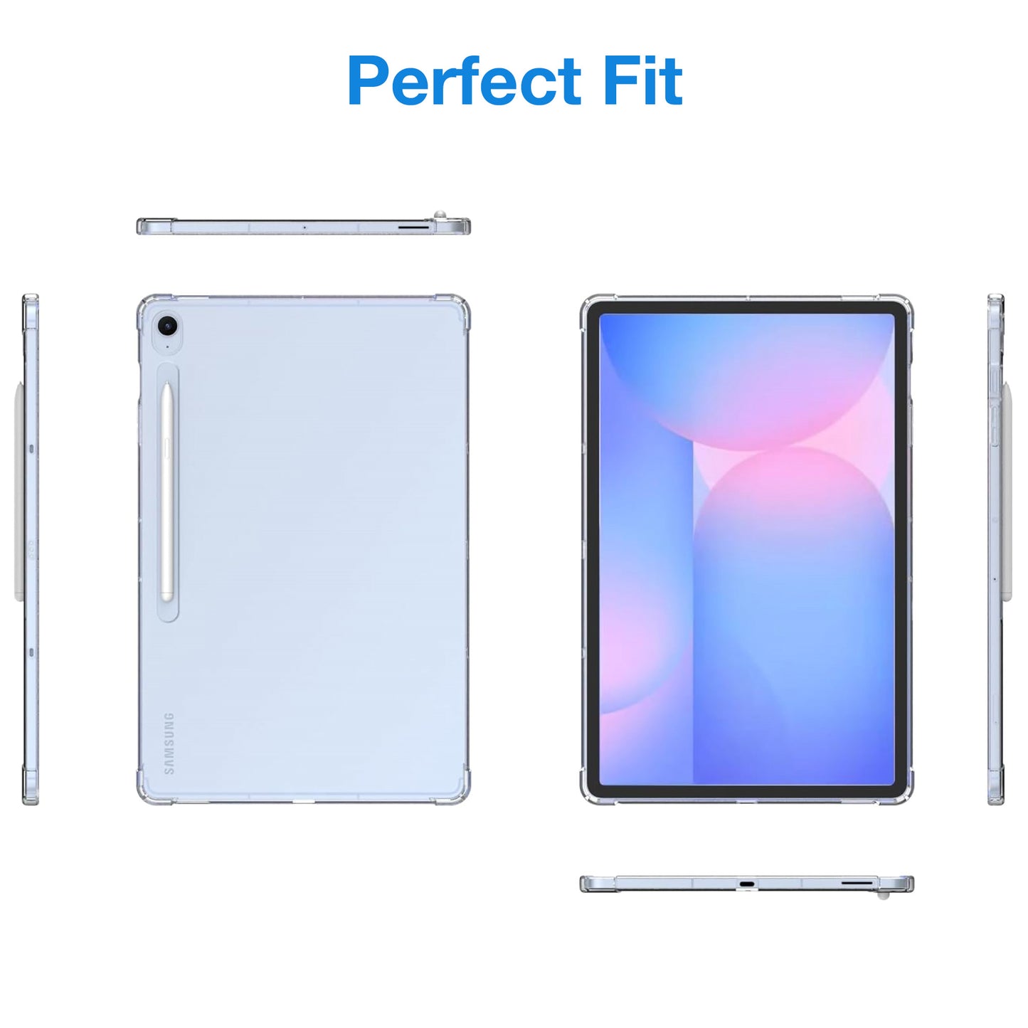 MEZON Samsung Galaxy Tab S10 FE+ (13.1") Premium Thin Transparent Clear TPU Gel Case (SM-X620, X626)