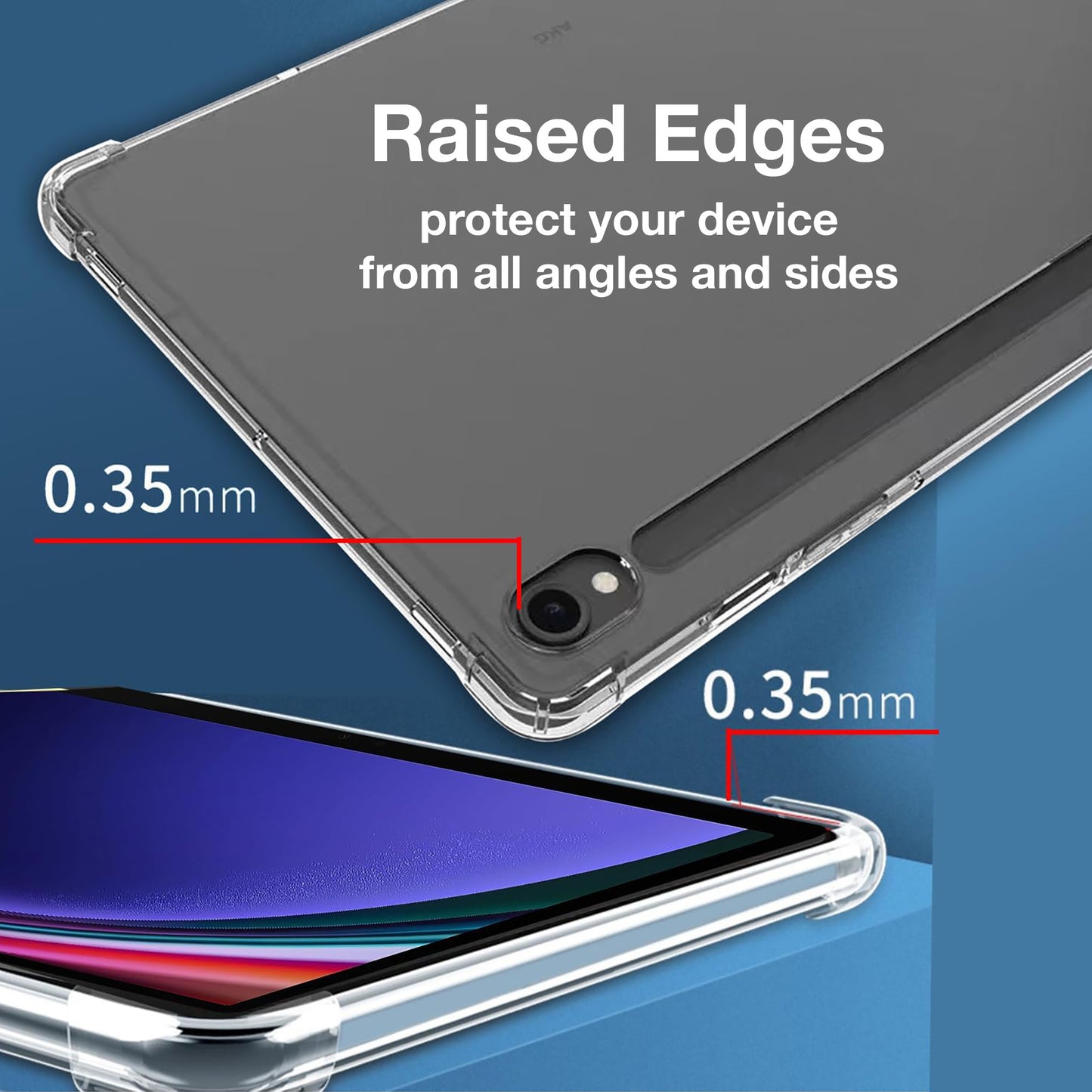 MEZON Samsung Galaxy Tab S9 (11") Premium Thin Transparent Clear TPU Gel Case (SM-X710, X716)