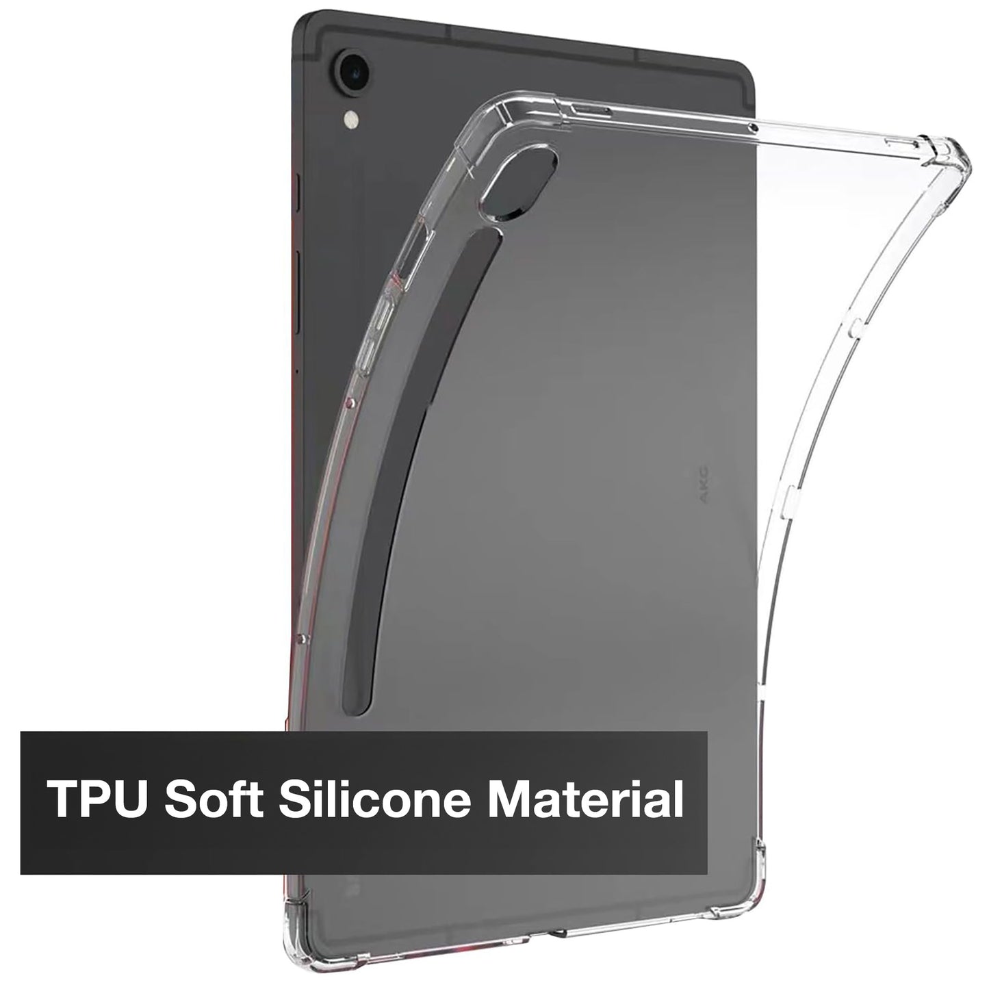 MEZON Samsung Galaxy Tab S9 FE (10.9") Premium Thin Transparent Clear TPU Gel Case (SM-X510, X516)