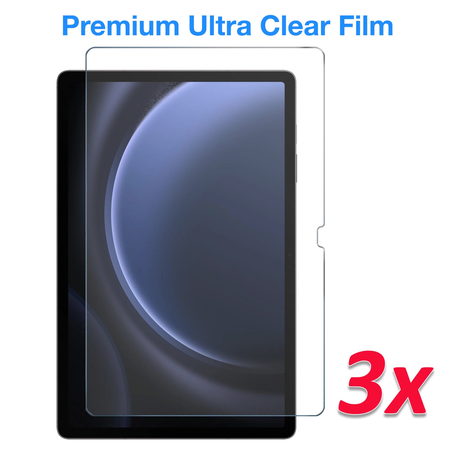 [3 Pack] MEZON Samsung Galaxy Tab S9 FE+ (12.4") Ultra Clear Film Screen Protector (SM-X610, 6816, Clear)