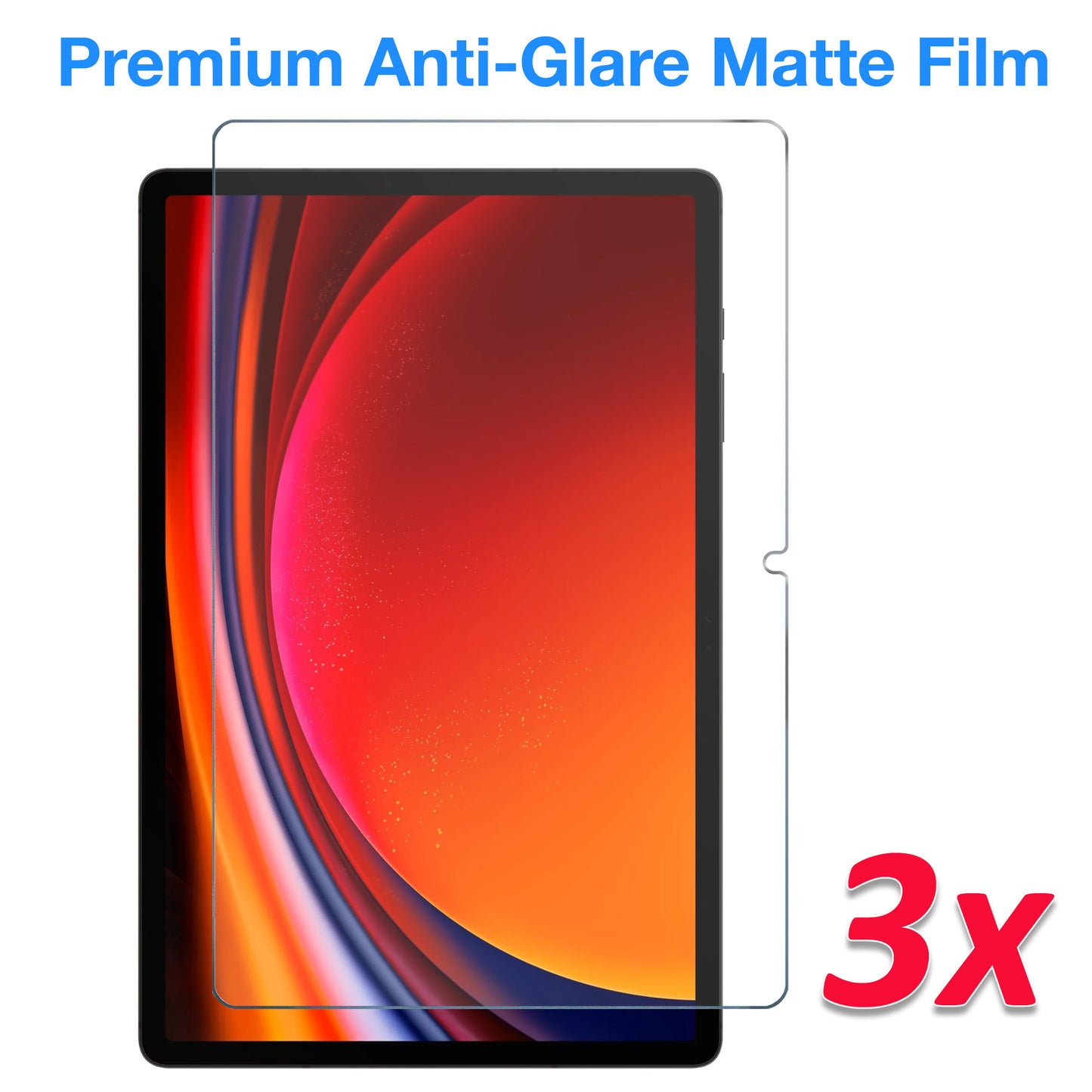 [3 Pack] MEZON Samsung Galaxy Tab S9+ (12.4") Anti-Glare Matte Film Screen Protector (SM-X810, X816, Matte)