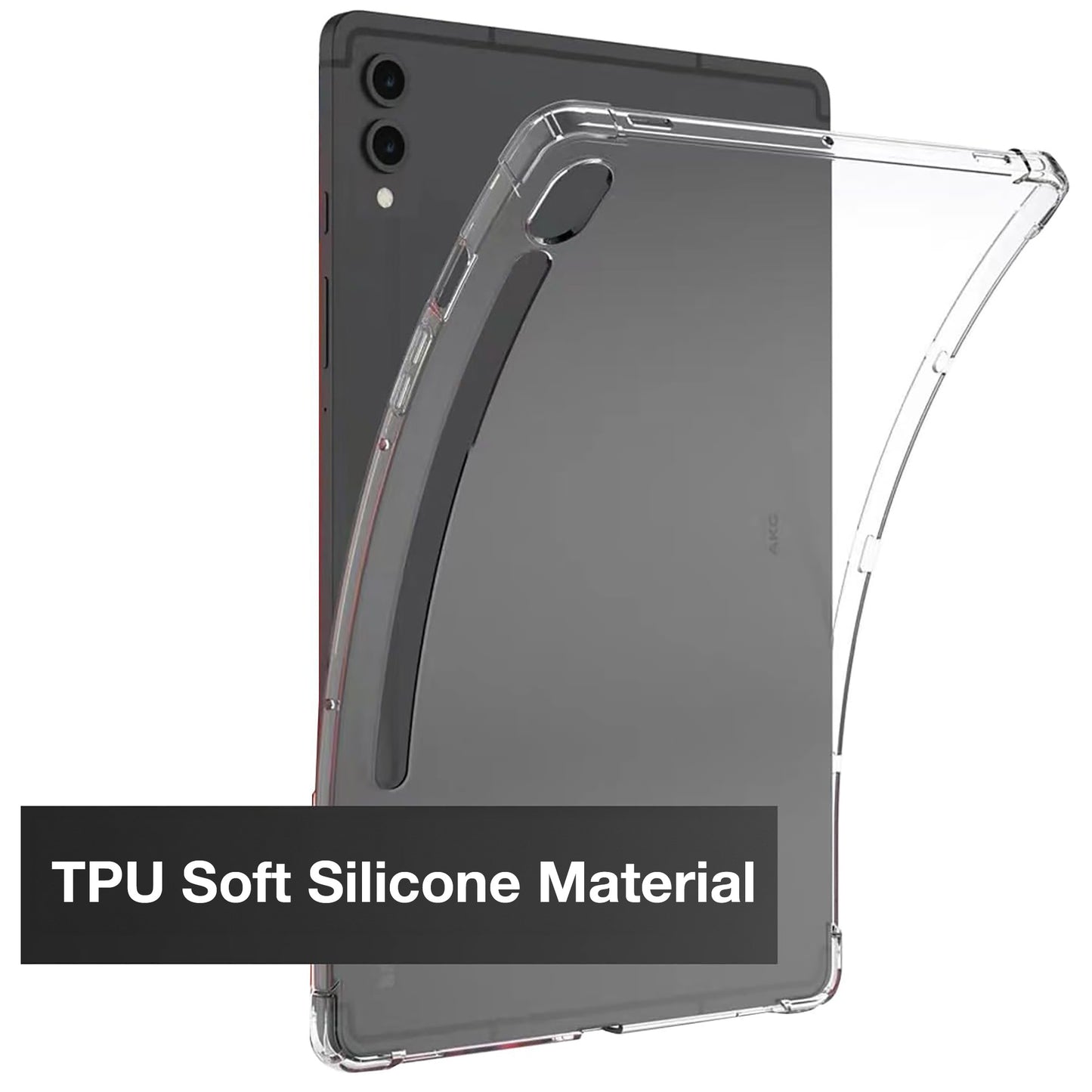 MEZON Samsung Galaxy Tab S9+ (12.4") Premium Thin Transparent Clear TPU Gel Case (SM-X810, X816)