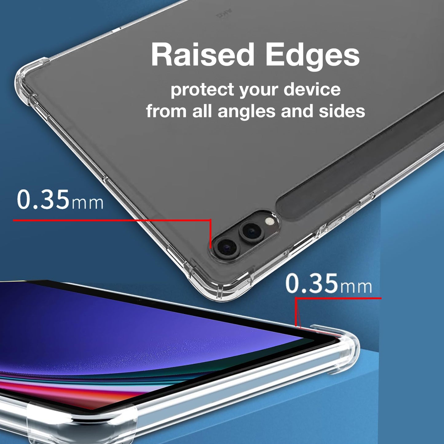 MEZON Samsung Galaxy Tab S9 Ultra (14.6") Premium Thin Transparent Clear TPU Gel Case (SM-X910, X916)