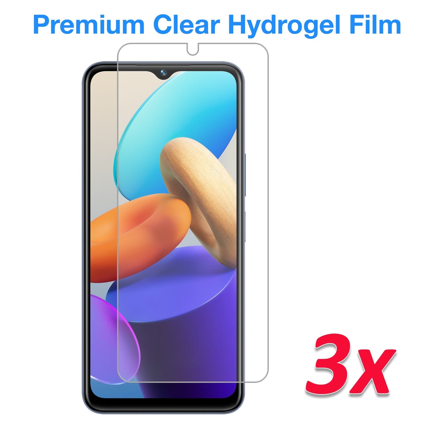 [3 Pack] MEZON Vivo Y55 5G Premium Hydrogel Clear Edge-to-Edge Full Coverage Screen Protector Film
