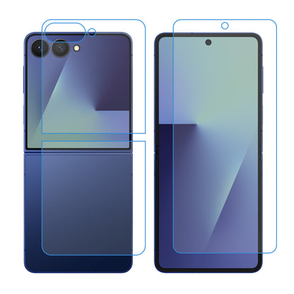 [3x in 1] MEZON Samsung Galaxy Z Flip7 Premium Hydrogel Clear Edge-to-Edge Full Coverage Screen Protector Fingerprint Film