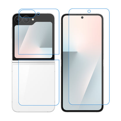 [3x in 1] MEZON Samsung Galaxy Z Flip7 FE Premium Hydrogel Clear Edge-to-Edge Full Coverage Screen Protector Fingerprint Film