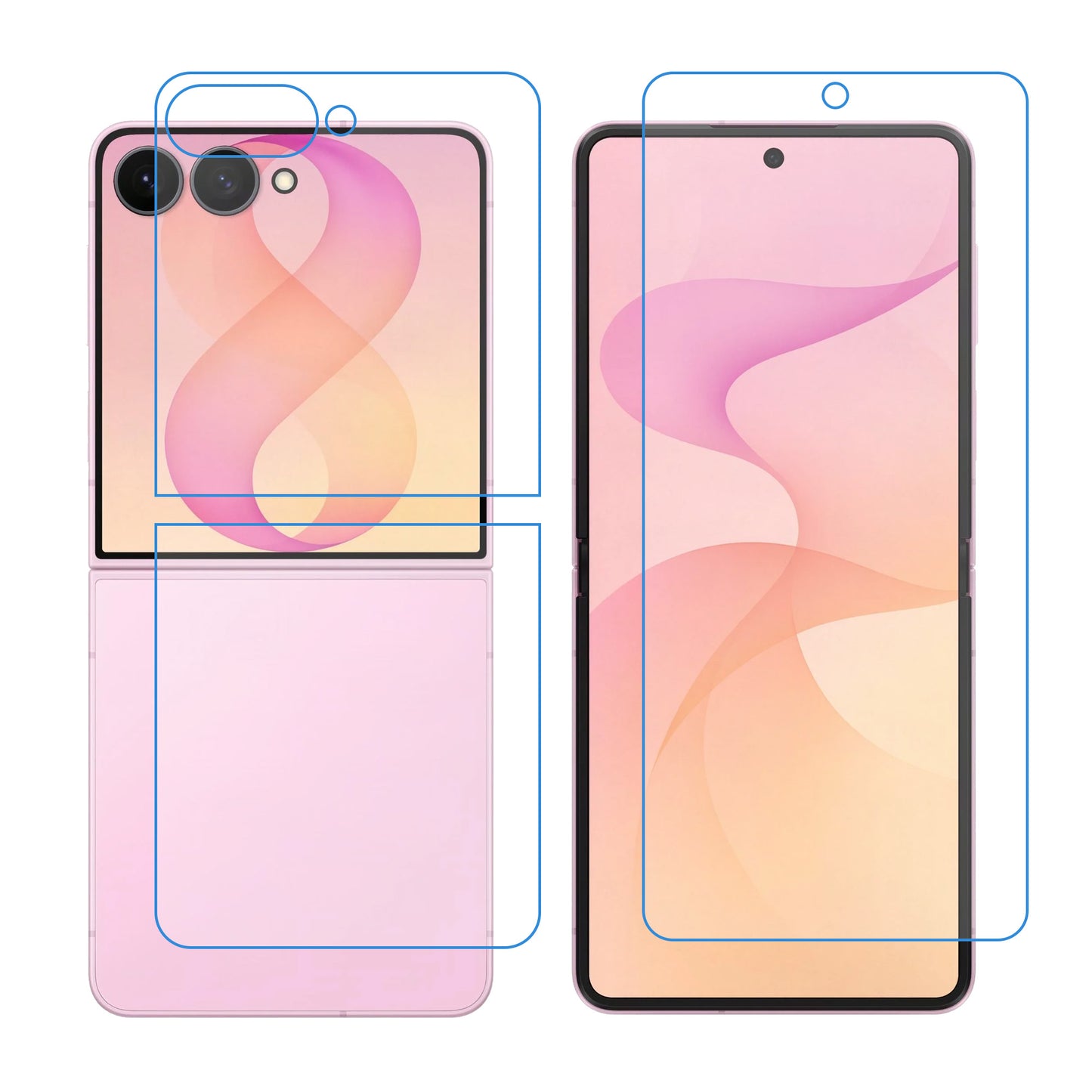 [3x in 1] MEZON Samsung Galaxy Z Flip8 Premium Hydrogel Clear Edge-to-Edge Full Coverage Screen Protector Fingerprint Film