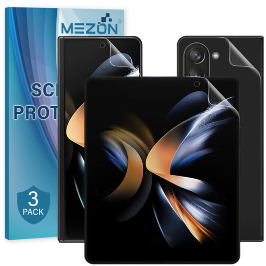 [3x in 1] MEZON Samsung Galaxy Z Fold5 Premium Hydrogel Clear Edge-to-Edge Full Coverage Screen Protector Fingerprint Film