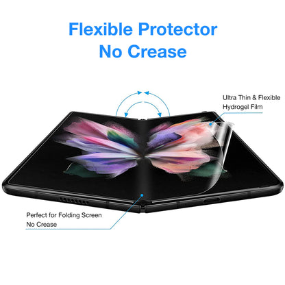 [3x in 1] MEZON Samsung Galaxy Z Fold5 Premium Hydrogel Clear Edge-to-Edge Full Coverage Screen Protector Fingerprint Film