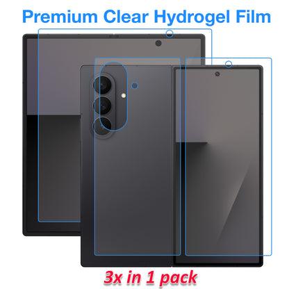 [3x in 1] MEZON Samsung Galaxy Z Fold7 Premium Hydrogel Clear Edge-to-Edge Full Coverage Screen Protector Fingerprint Film
