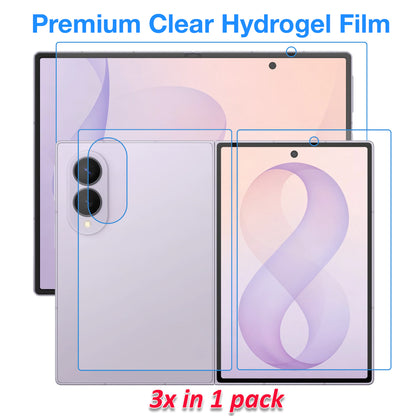 [3x in 1] MEZON Samsung Galaxy Z Fold8 Premium Hydrogel Clear Edge-to-Edge Full Coverage Screen Protector Fingerprint Film