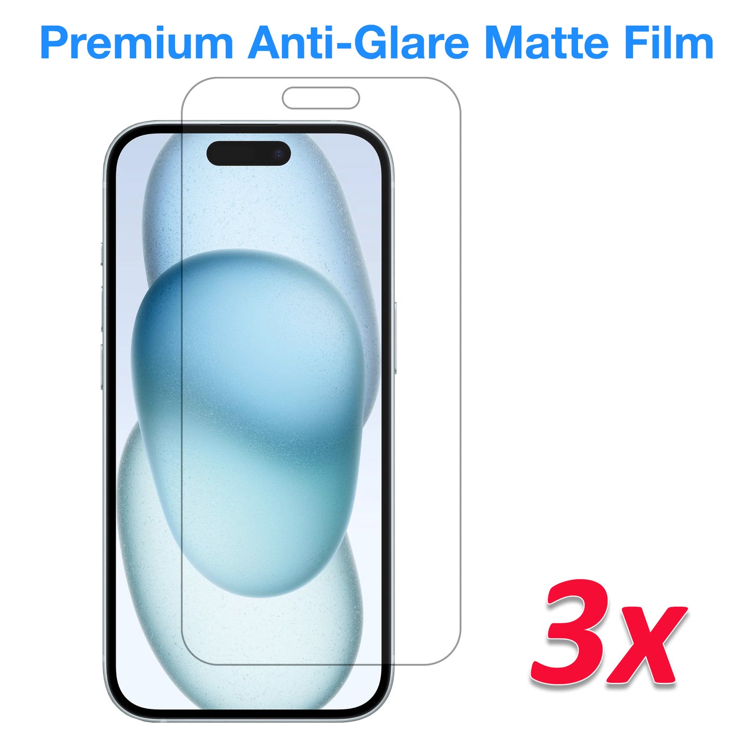 [3 Pack] MEZON Anti-Glare Matte Film for iPhone 15 (6.1") Premium Case Friendly Screen Protector