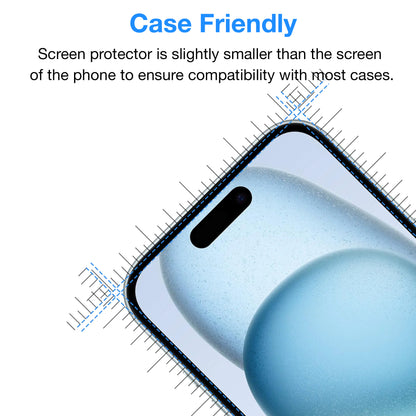 [3 Pack] MEZON Ultra Clear Film for iPhone 15 Plus (6.7") Premium Case Friendly Screen Protector