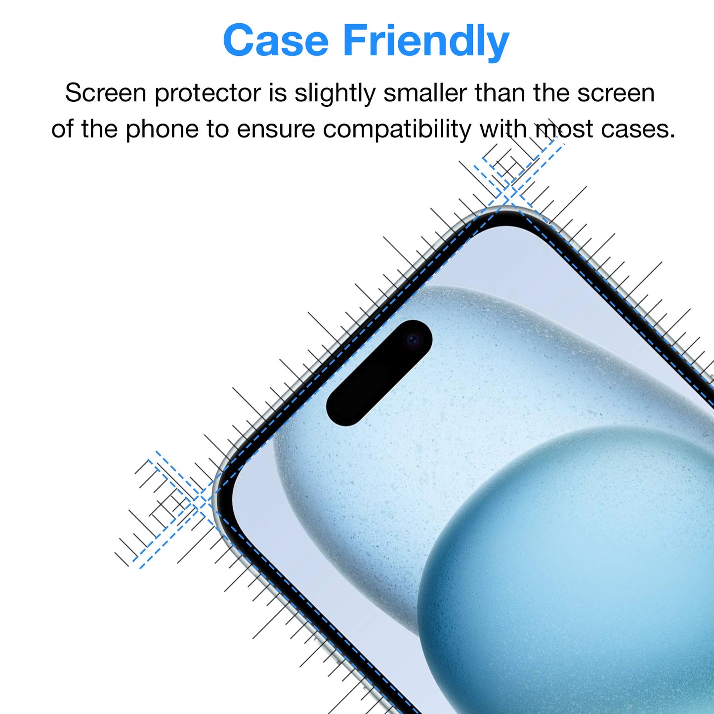 [3 Pack] MEZON Ultra Clear Film for iPhone 15 (6.1") Premium Case Friendly Screen Protector