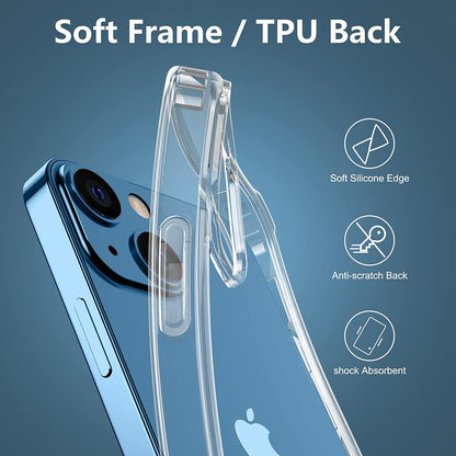 MEZON Crystal Clear Case for Apple iPhone 15 Plus (6.7") Ultra Slim Premium TPU Gel – Wireless Charging Compatible