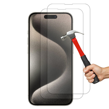 [2 Pack] MEZON Tempered Glass for iPhone 15 Pro (6.1") Crystal Clear Premium 9H HD Case Friendly Screen Protector