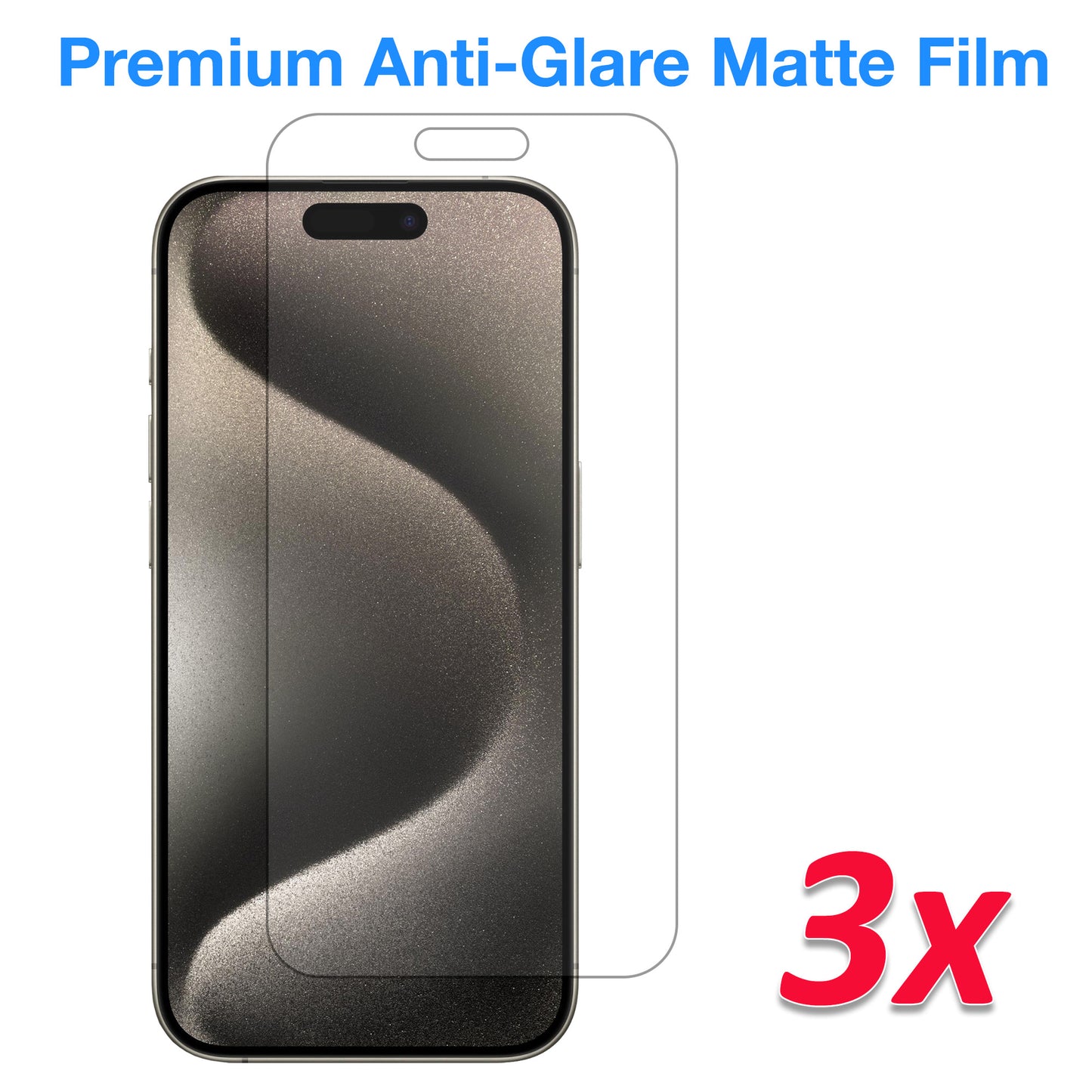 [3 Pack] MEZON Anti-Glare Matte Film for iPhone 15 Pro (6.1") Premium Case Friendly Screen Protector