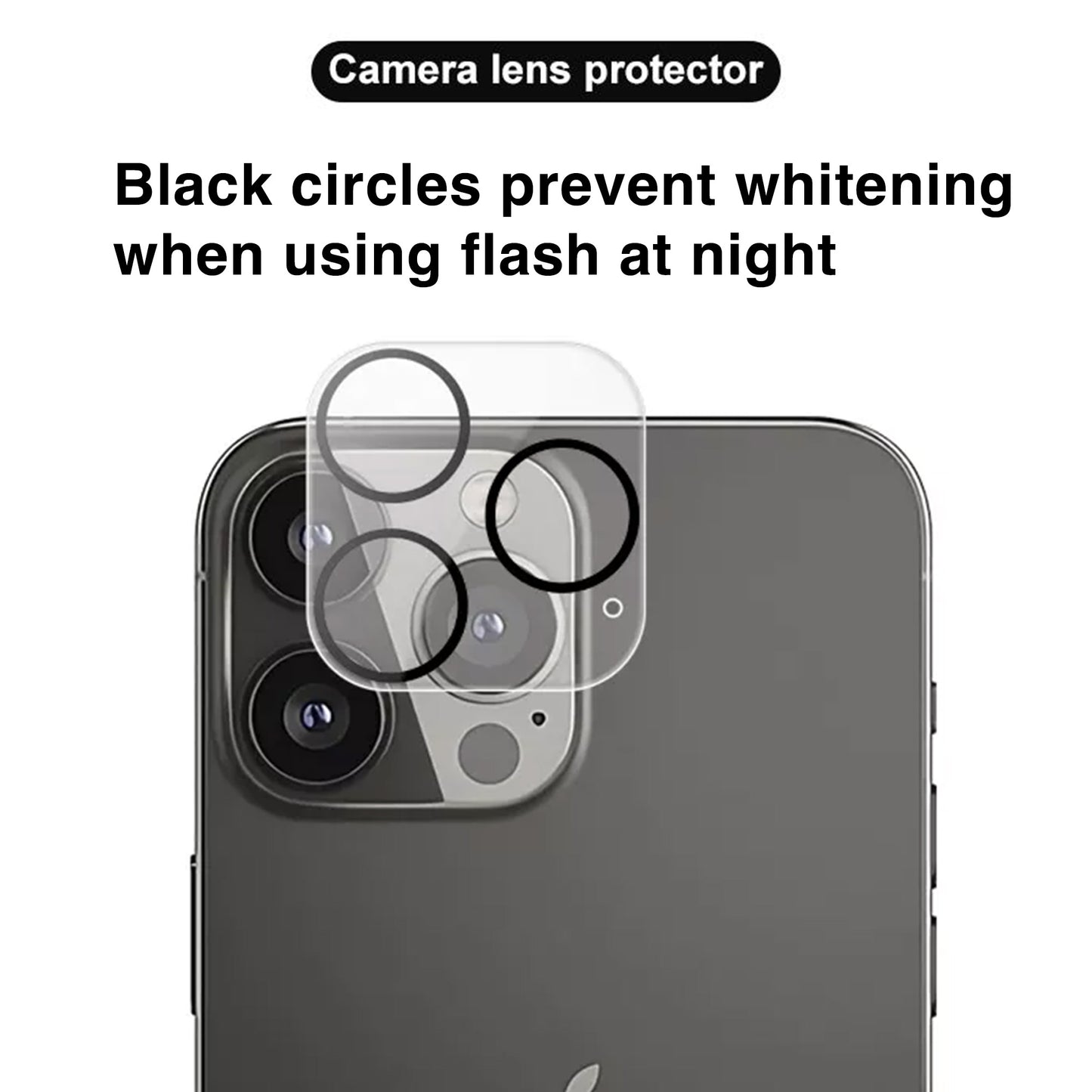 [2 Pack] MEZON Camera Lens Tempered Glass for iPhone 15 Pro (6.1") Premium Full Coverage No Whitening from Flash