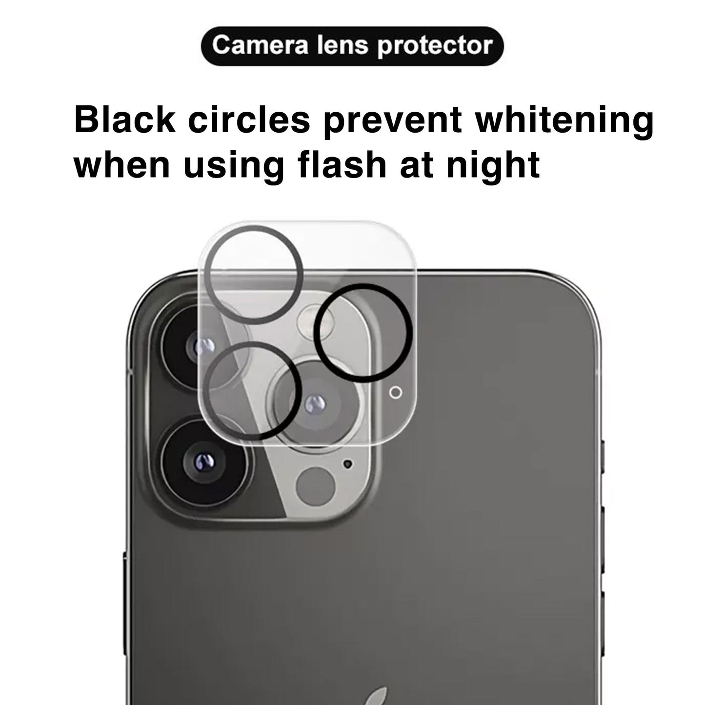 [2 Pack] MEZON Camera Lens Tempered Glass for iPhone 15 Pro Max (6.7") Premium Full Coverage No Whitening from Flash