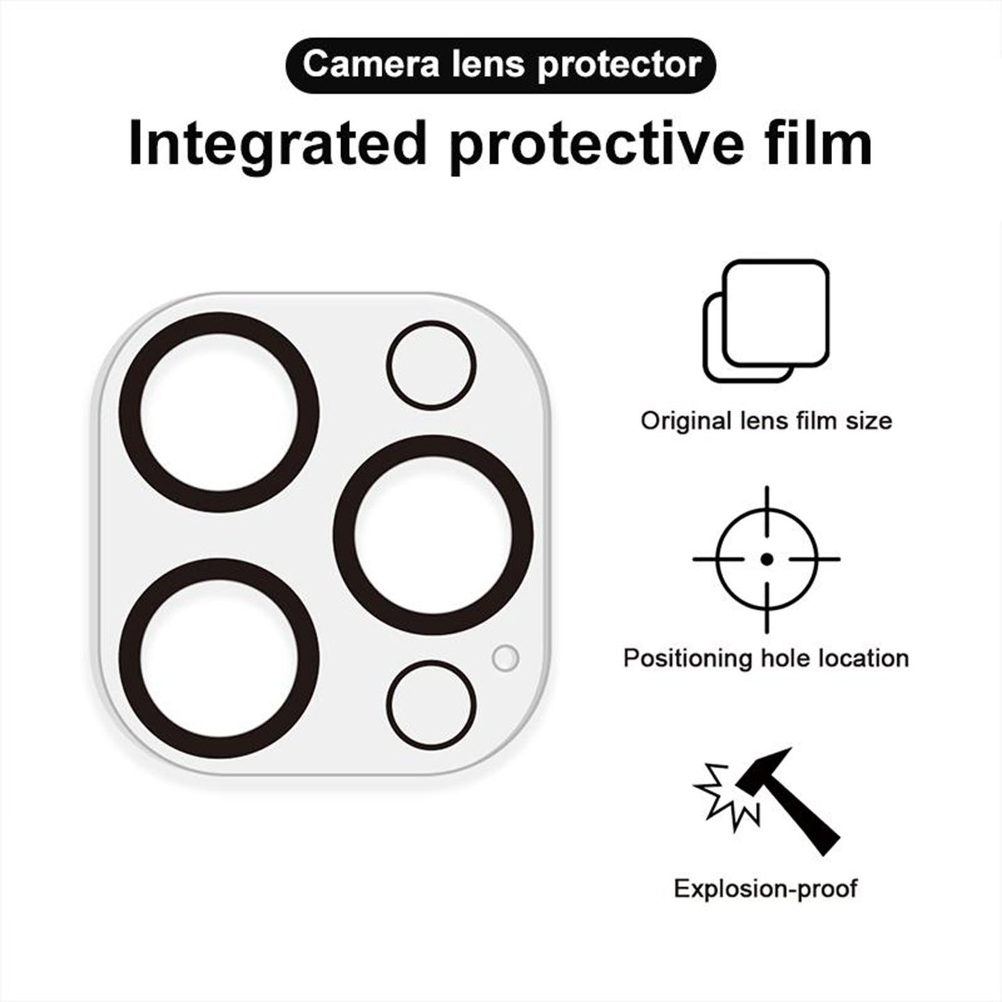 [2 Pack] MEZON Camera Lens Tempered Glass for iPhone 15 Pro (6.1") Premium Full Coverage No Whitening from Flash