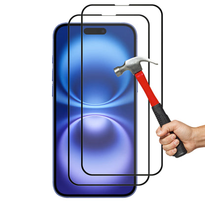 [2 Pack] MEZON Full Coverage Tempered Glass for iPhone 16 Plus (6.7") Crystal Clear Premium 9H HD Screen Protectors