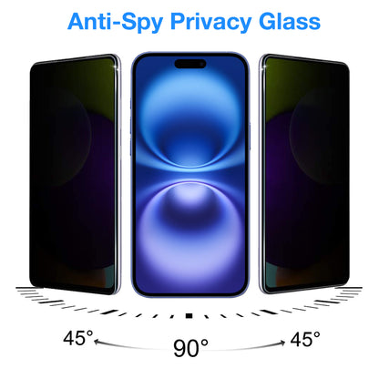 [2 Pack] MEZON Privacy Anti-Spy Full Coverage iPhone 16 (6.1") Tempered Glass Premium 9H HD Screen Protectors