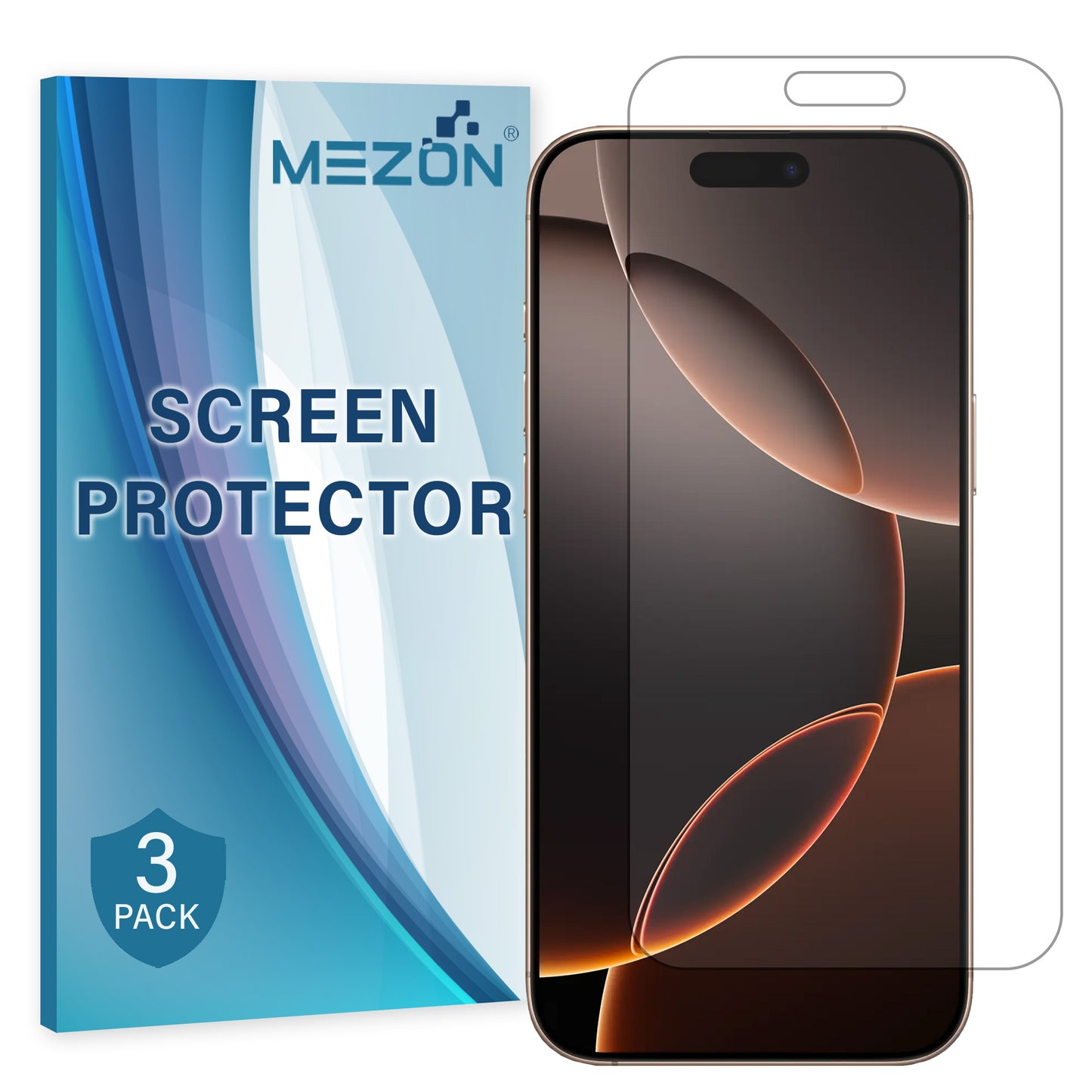 [3 Pack] MEZON Ultra Clear Film for iPhone 16 Pro (6.3") Premium Case Friendly Screen Protectors